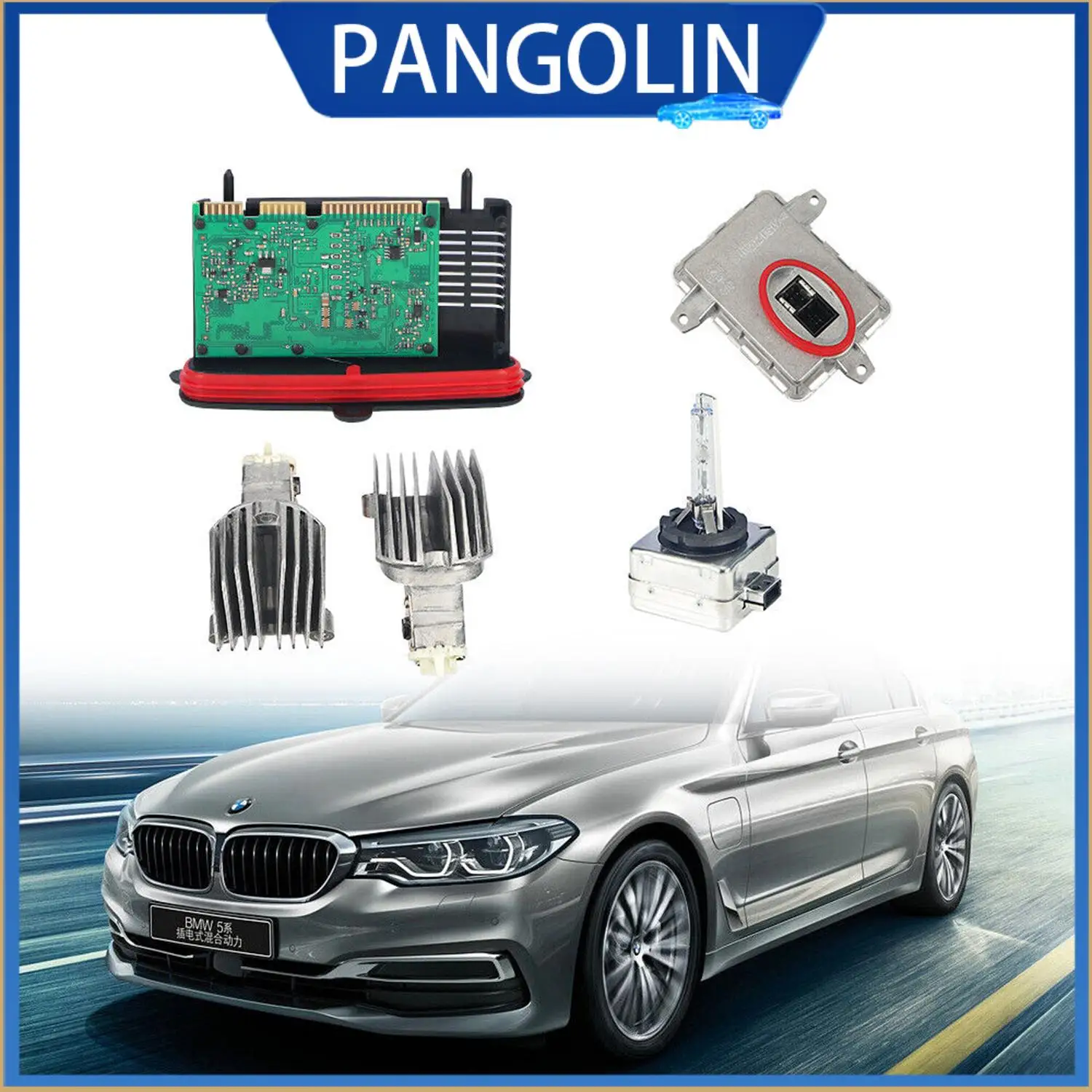 

PANGOLIN Xenon Ballast Bulb Adaptive Headlight Module Set 63117440877 for 2014-2016 BMW 5 Series 528i 535i 550i M5 xDrive