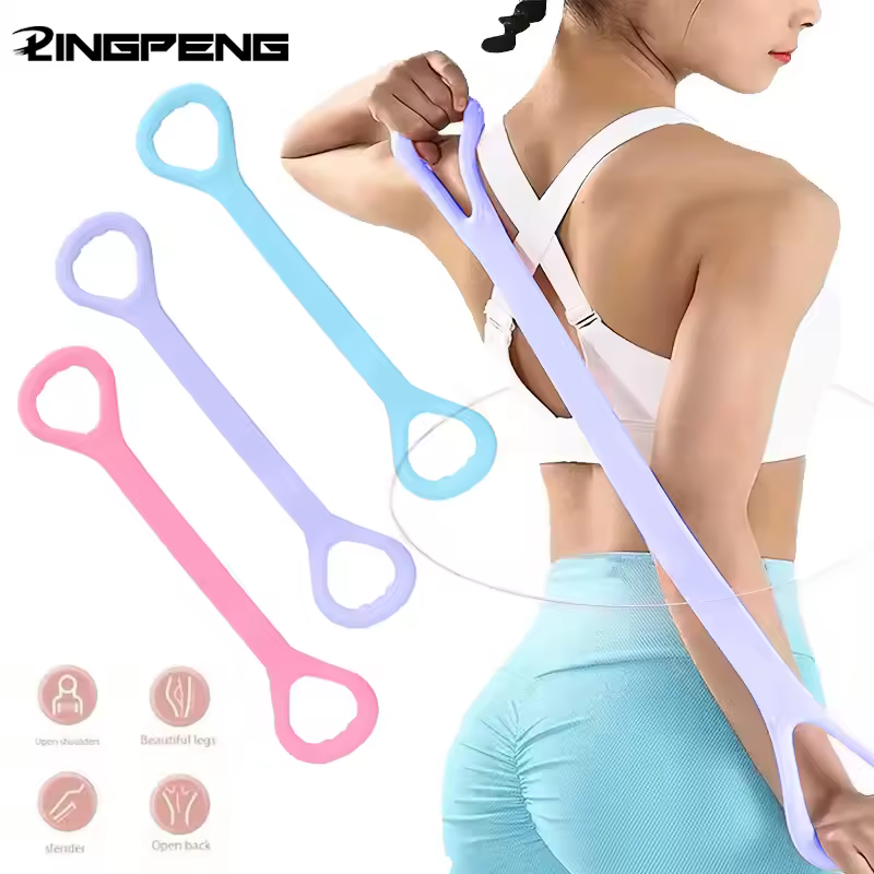 Yoga Tension Band Back Training Elastic Rope Household Open Shoulder Neck Stretching Band Silicone Stretching Exercise