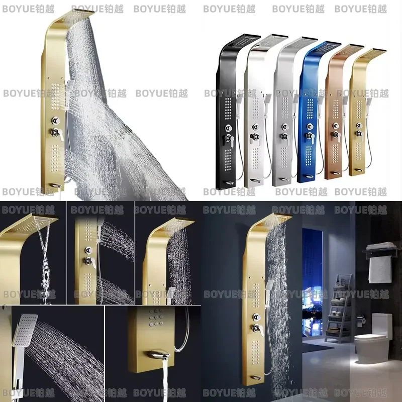 304 Stainless Steel Smart Shower Set Wall Mounted Concealed Bath Nozzle Screen Bathroom Fixture Rainfall Head System