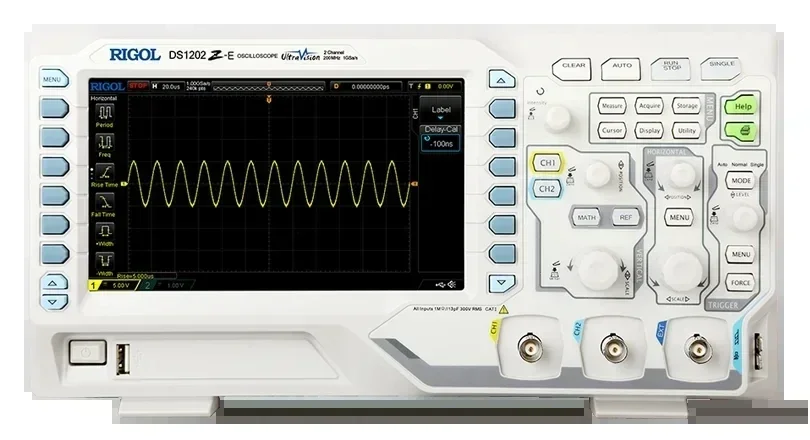 DS1202Z-E, dois canais, osciloscópio digital de 200 MHz