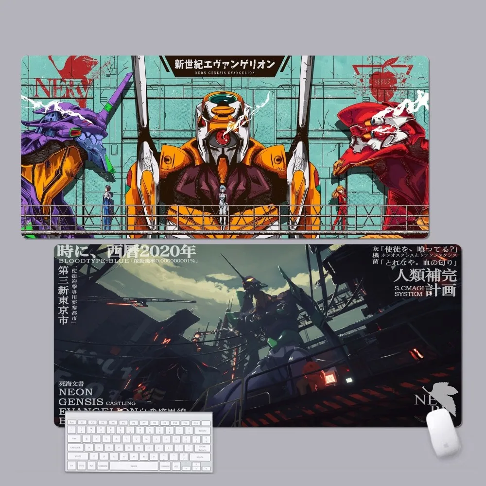 

E-Evangelion Kawaii Mousepad Custom Skin Cartoon Anime Gaming Mouse Pad Keyboard Mouse Mats Desk Mat Accessories Girls Bedroom