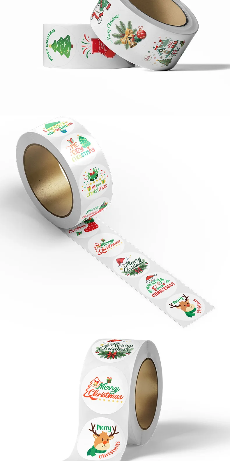 500 Stück Frohe Weihnachten Siegelaufkleber zum Dekorieren von DIY-Geschenken, Backpapier, Umschlägen und Schreibwaren für die Weihnachtsfeier-Dekoration – Detail 7