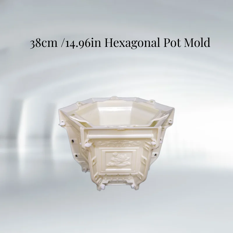 

Summer Breeze Hexagonal Cement Planter Moldings, Outdoor Flower Pot Urn Mold, Durable ABS Plastic Interlock Mold, 38cm/ 14.96in