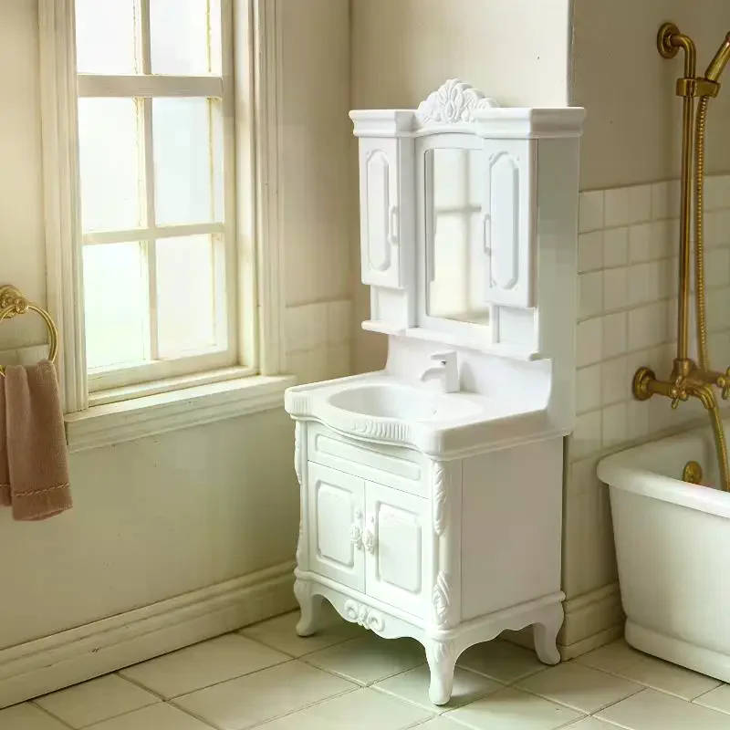 1Pcs 1/12 Dollhouse Miniature Bathroom Handwashing Platform Handmade Appearance Great for Gifts