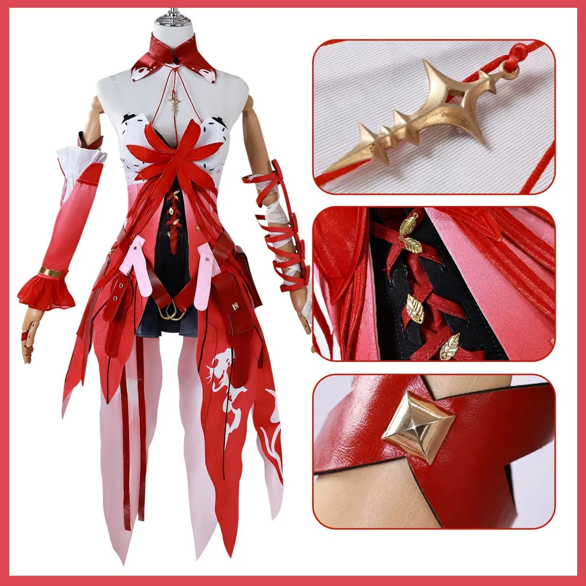 Game Wuthering Waves Phrolova Cosplay Costume Chinese Anime Style Red Dress Uniform Wig Woman Sexy Traditional Festival Suit