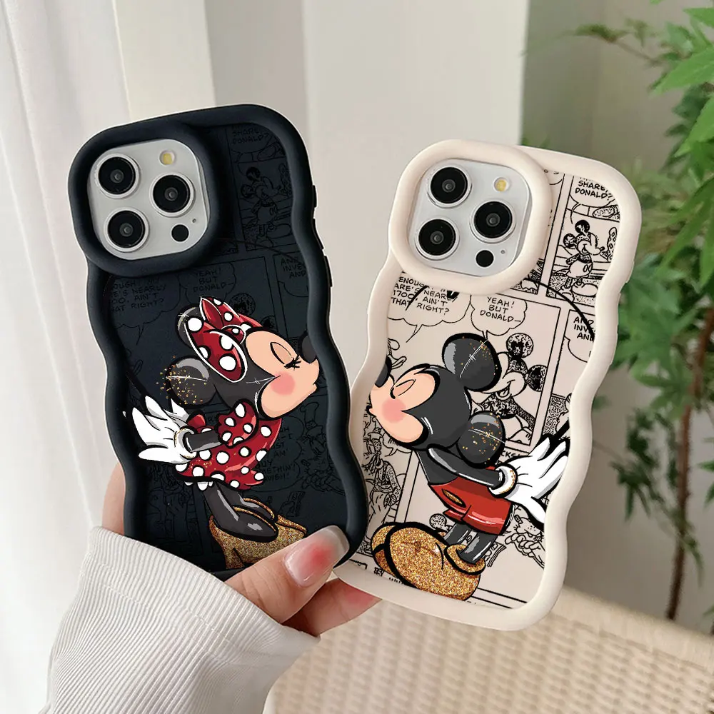 Cute Mickey Minnie Phone Case For OPPO Reno 2 4 5 6 7 7Z 8 8T 10 11 Z Pro 4G 5G Candy Color Soft TPU Back Cover