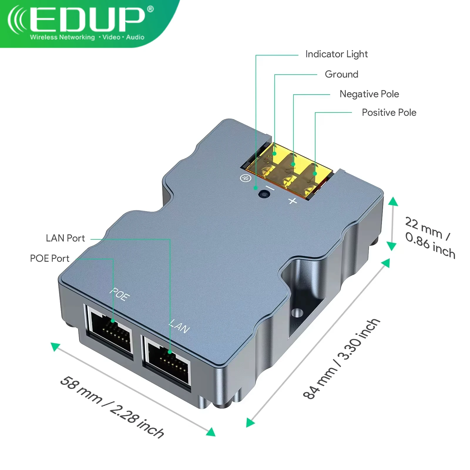 edup-sk0015-320w-gige-poe-injector-high-speed-aluminum-case-surge-esd-protection-for-starlink-flat-high-performance-dishy