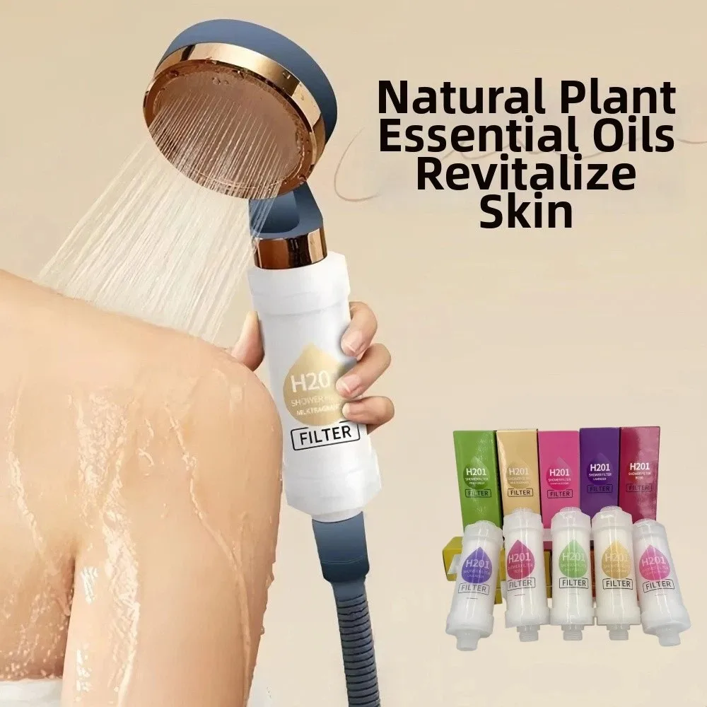 High Pressure Vitamin C Shower Head Filter Spa Grade Lavender Shower Purifier Dechlorination Bathing Skincare Water Softener