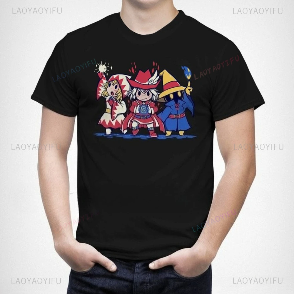 UK Delivery The Three Mages Final Fantasy Inspired White Black Red Mage Printed T Shirt Tops Unisex High Quality Cotton tee