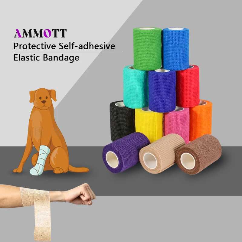 1Pcs Self Adhesive Elastic Bandage, Strong Flexible Cohesive Bandage Wrap for Ankle Sprain Swelling, Sports First Aid for Wrist