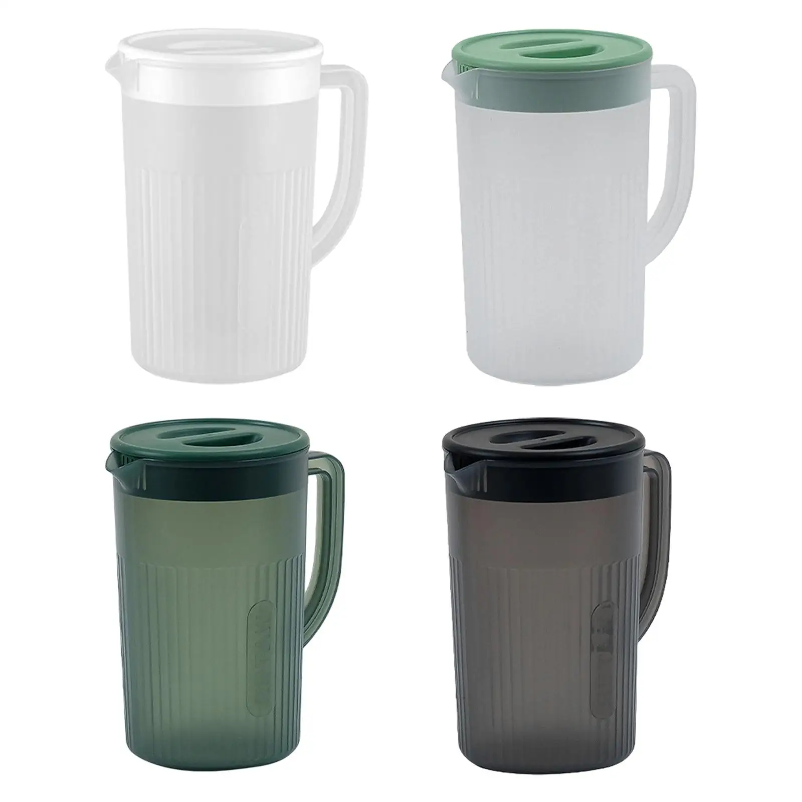 Water Pitcher with Lid Lemonade Kettle Multipurpose Water Jug with Handle for Refrigerator Restaurant Catering Household Milk