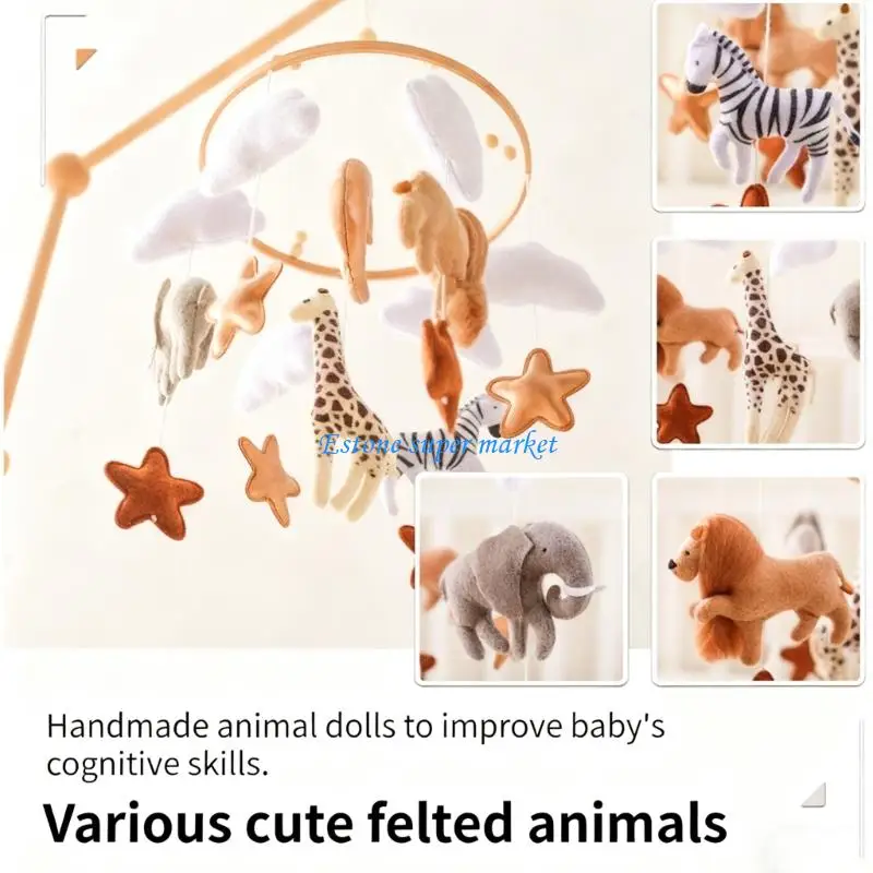 090B Giocattolo mobile per culla, sonaglio per animali, giocattolo da appendere, giocattolo rilassante per cameretta dei