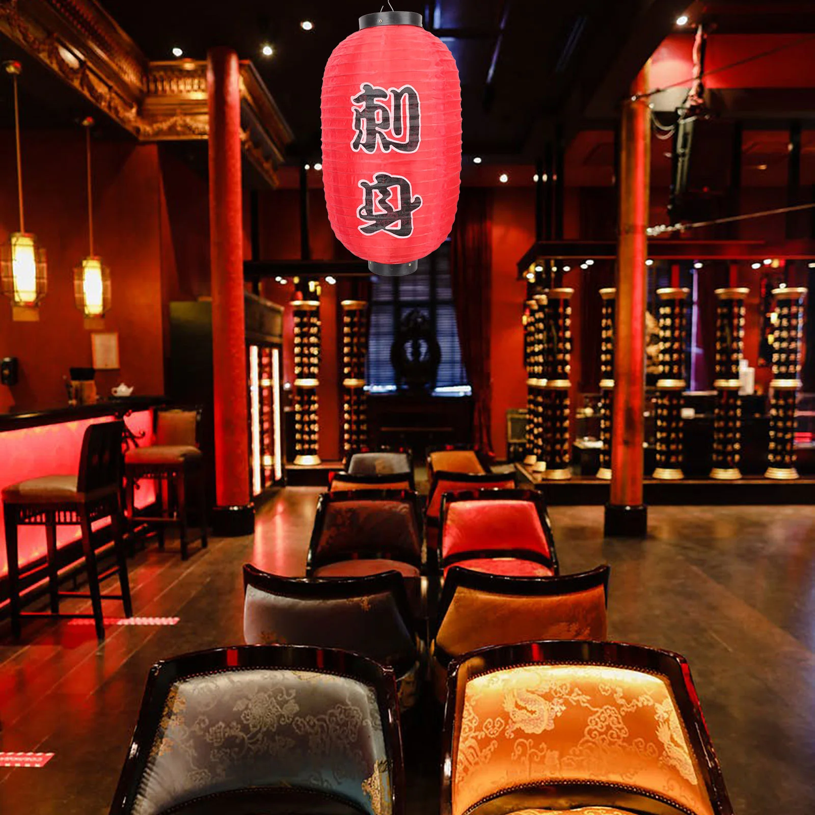 

2Pcs Japanese Hanging Lanterns Waterproof Outdoor Decorative Red Lanterns for Restaurant Bar Bbq Party Japanese Style Festival