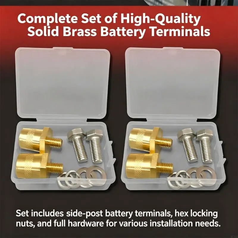 M76E Positiver und negativer Batteriepolsatz aus Kupfer, Gewindeklemmenpaar mit Schrauben und Unterlegscheiben für die – Detail 10