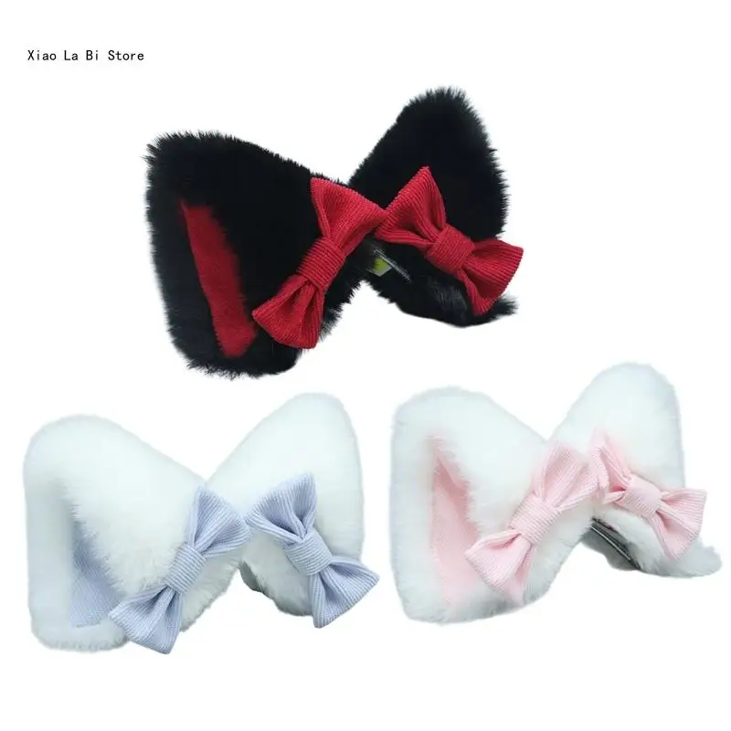 

Cartoon Cosplay Kitten Ear Hair Clip Hairpin Furry Kitten Hair Styling for Live Show Hair Clip Furry Cats Animal
