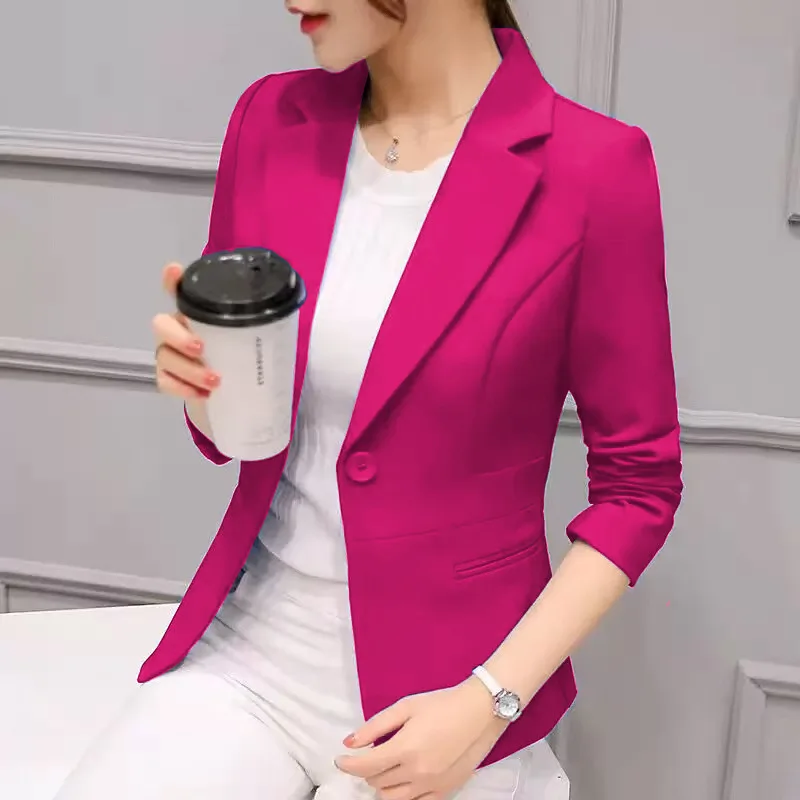 Elegant Style Women's Slim Fit  Jacket for Spring Autumn Casual Commute Interview Work Business Daily Polyester Fiber