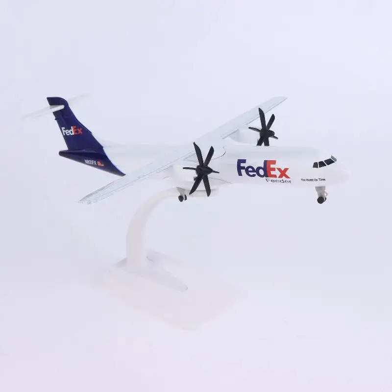 1 مجموعة 20 سنتيمتر Fedex ATR نموذج طائرة طائرة لعبة دييكاست سبيكة معدنية جمع ألعاب أطفال نموذج طائرة مع حامل