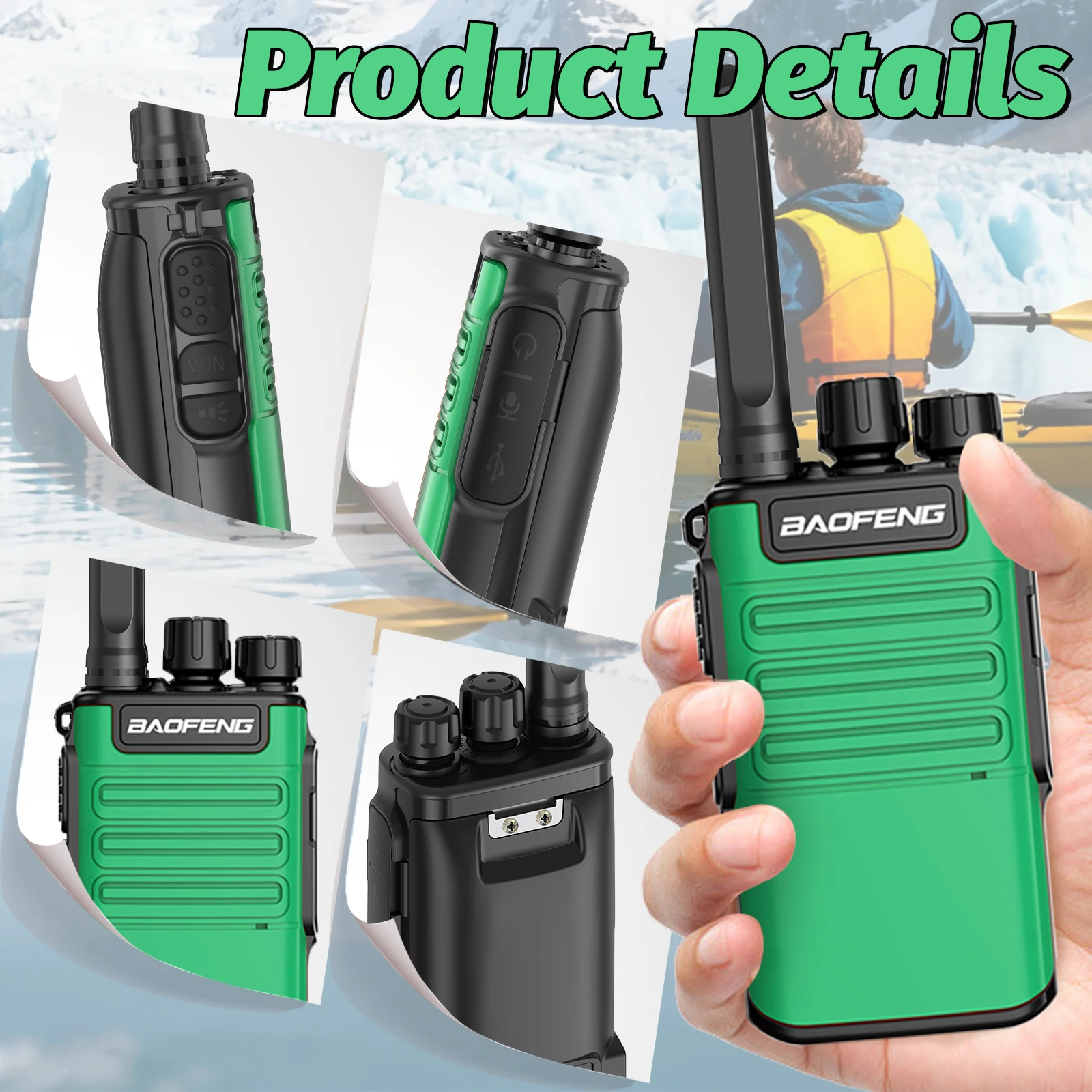 2PCS Baofeng BF-V8 Mini Walkie Talkie PMR Legal Frequency Wireless Copy VOX Portable Two Way Radio For Outdoor Camping Hiking