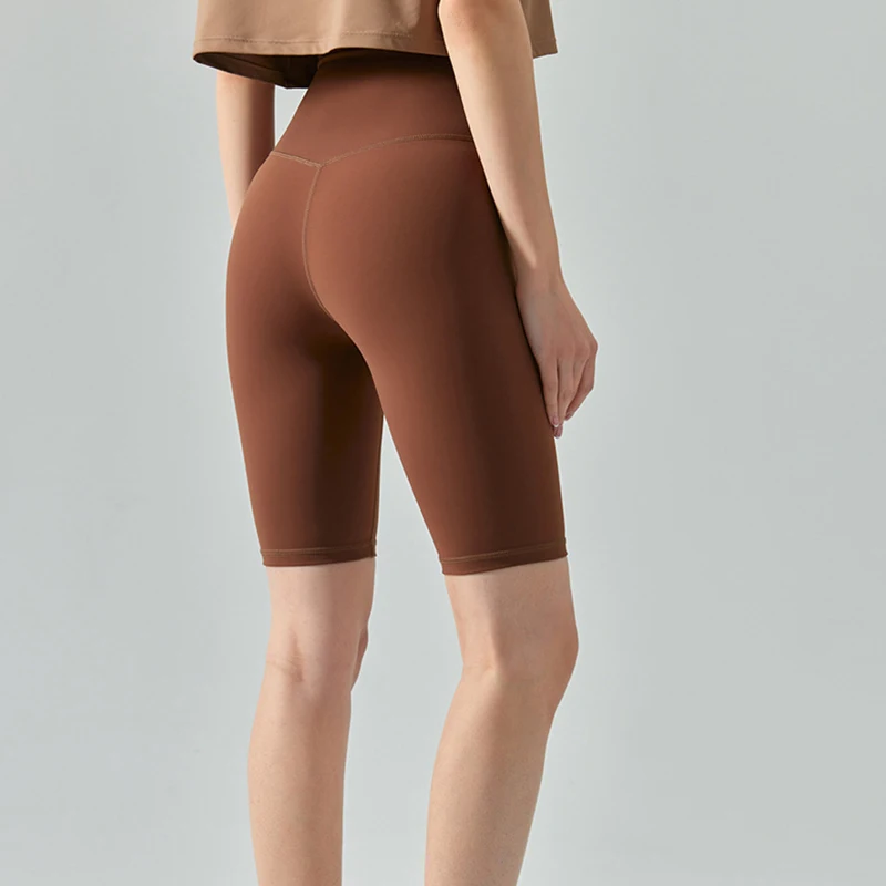 Summer Yoga Sports Shorts Women\'s Tight Cycling Shorts Naked Breathable Running Shorts High Waist Quick Dry Fitness Shorts
