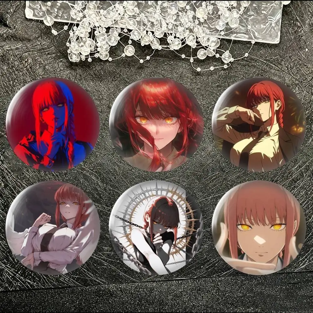 Chainsaw Man character Makima Tin badges in 25/32/44/58/75mm, brooch pins for accessories & gifts,Souvenir.