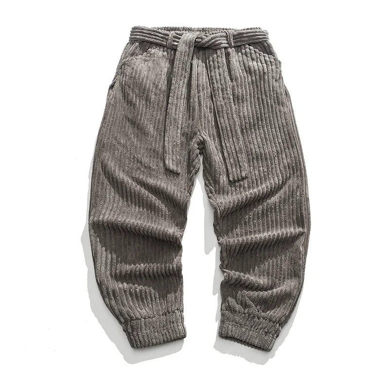 Pantaloni Harlan in velluto a coste Vintage larghi in stile cinese abbigliamento uomo pantaloni da Jogging Casual Harajuku giapponesi taglie forti pantaloni kaki