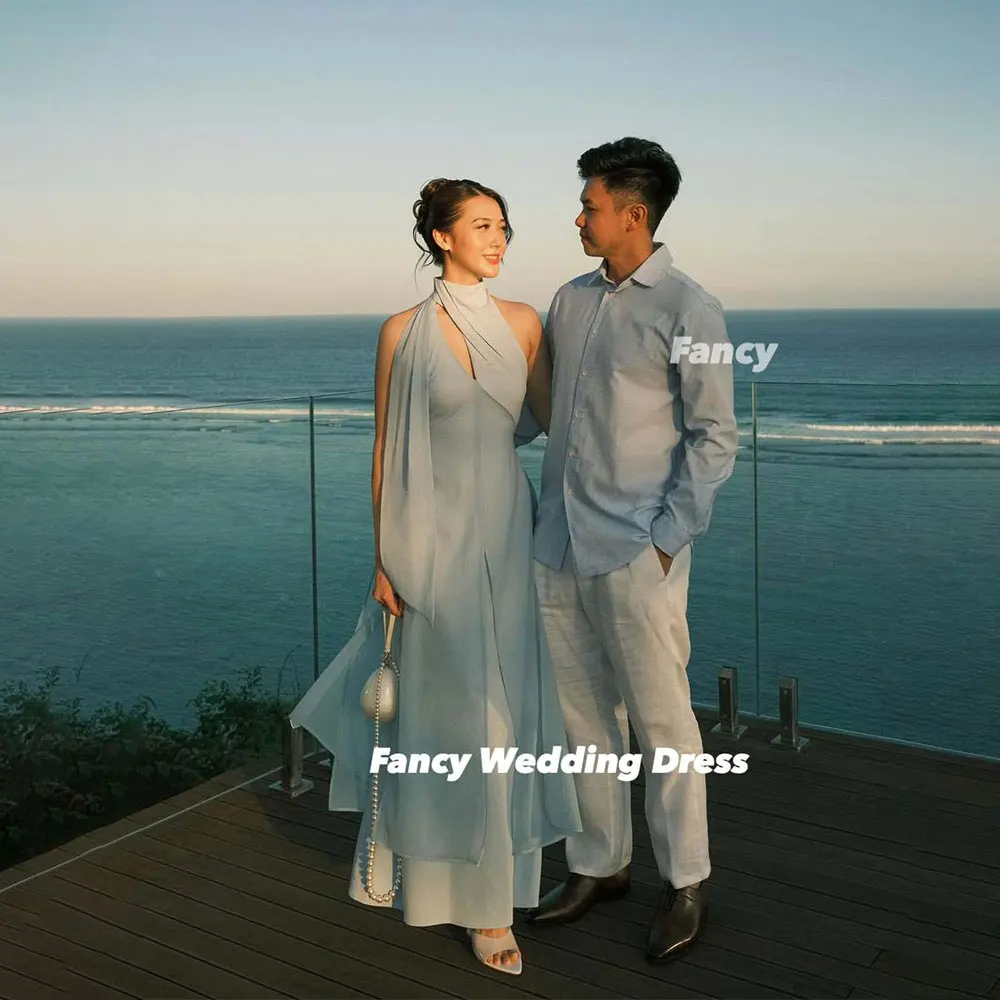 

Fancy Elegant High Neck Evening Dress A Line Chiffon Prom Gown Sleeveless Back Zip Formal Occasion Dresses Customized