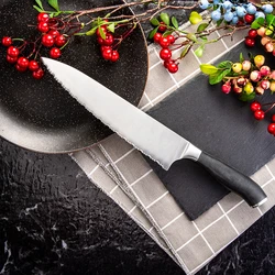 Stainless Steel Chef Knife Meat Cleaver Kitchen Knives Cooking Tools Serrated Frozen Meat Knife