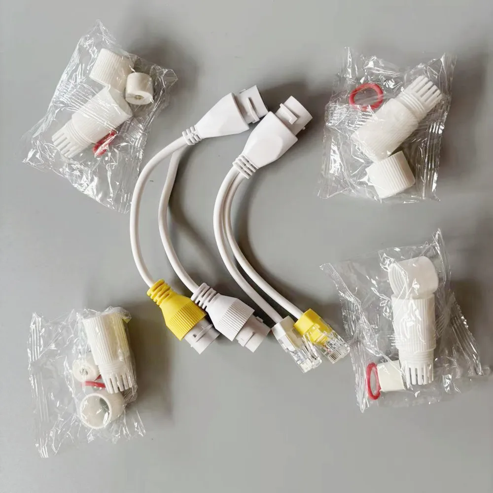 

POE Ethernet Splitter Adapter Cable RJ45 Fits Connectors Waterproof PoE Combiner Cable For Use IP Cameras Run Two Cameras on One