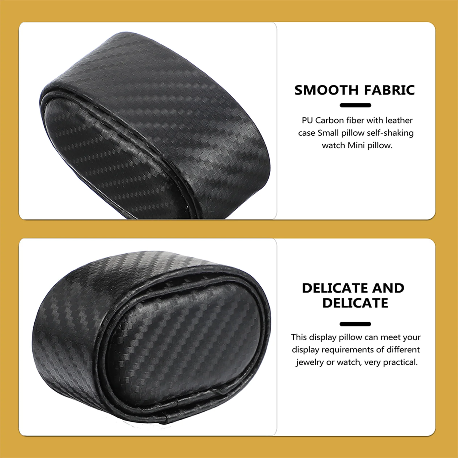 6Pcs Watch Pillows Carbon Fiber Cushion Jewelry Display Small Bracelet Bangle Chain Holder Watch Pillow Bracelet Display Pillow