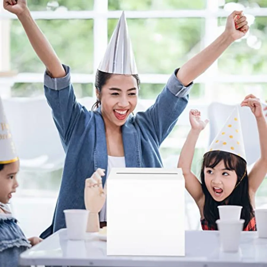 Boîte à cartes blanche pour faveurs de mariage, boîte postale en carton, support de récupération d'argent pour réception de mariage, fête prénatale, anniversaire Birt