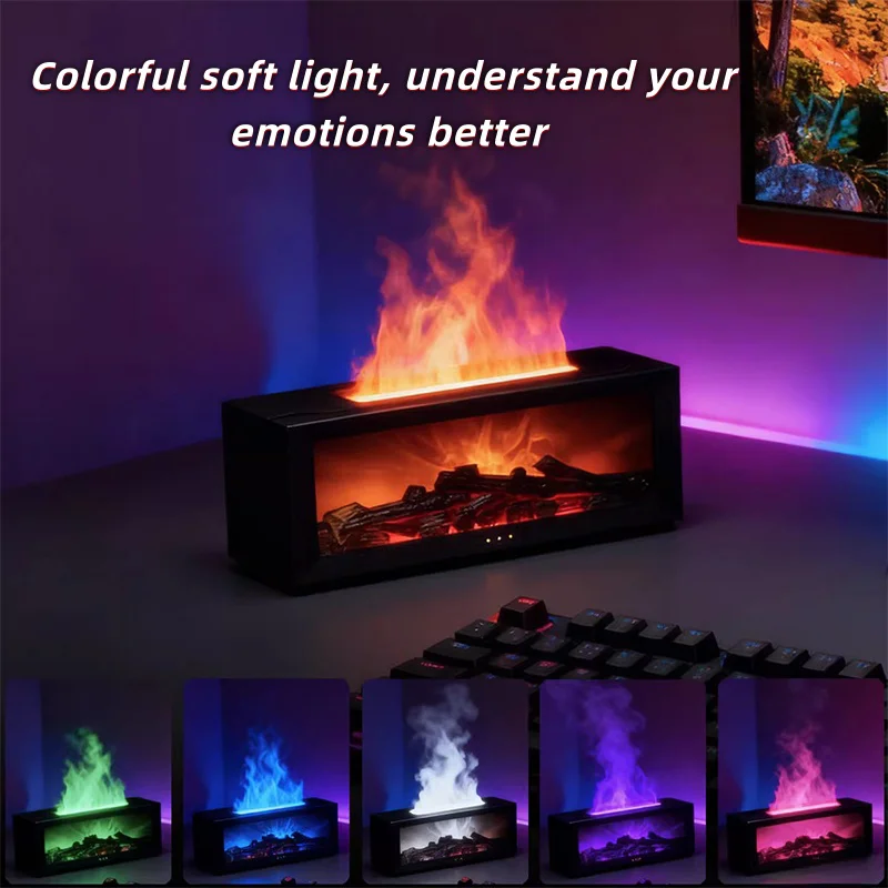 

Камин, увлажнитель с имитацией пламени, домашняя спальня, красочная атмосферная лампа, ценная машина для ароматерапии с эфирным маслом