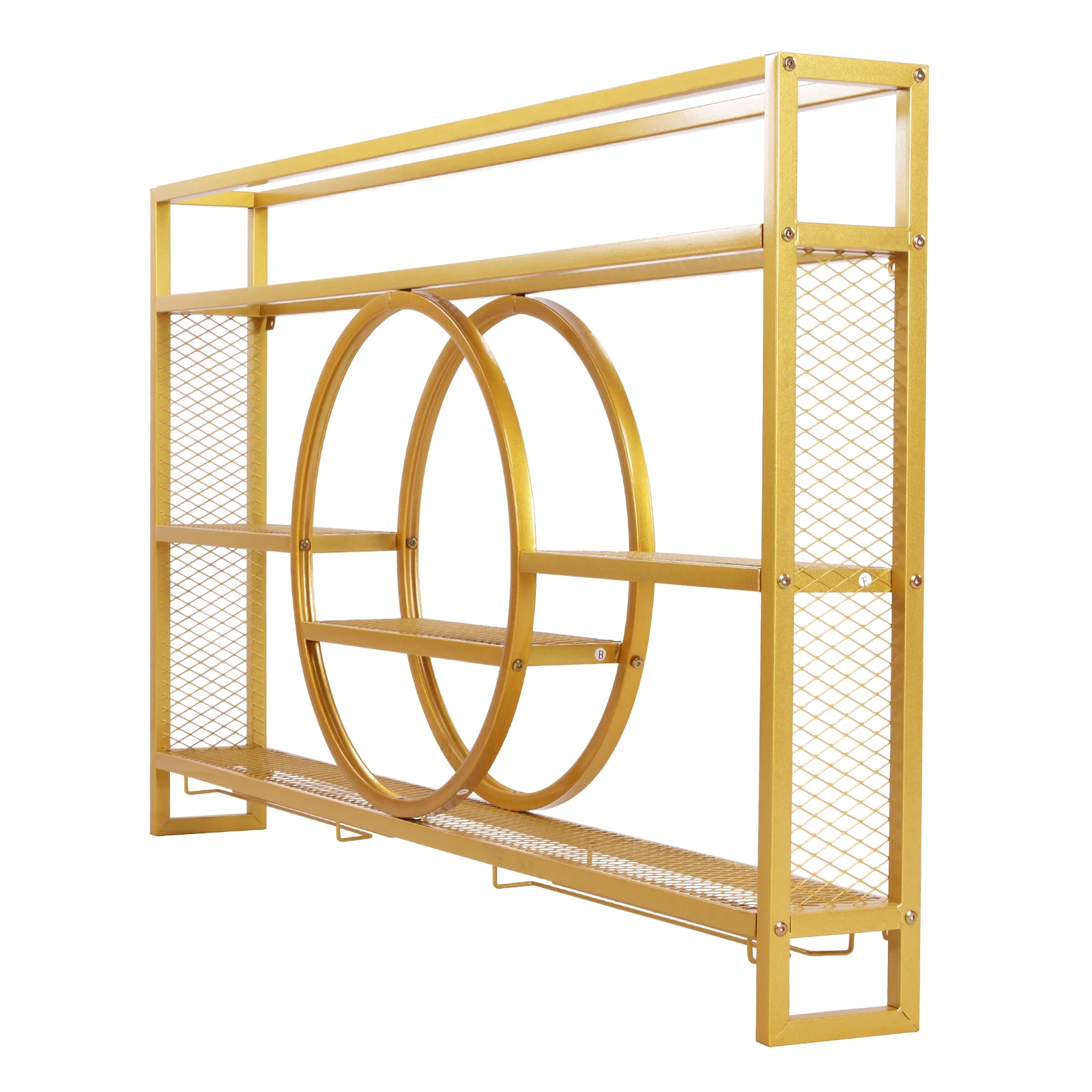 

Металлическая настенная винная полка на 3 уровня с LED-подсветкой и держателем для бокалов для домашнего бара, столовой и кухни