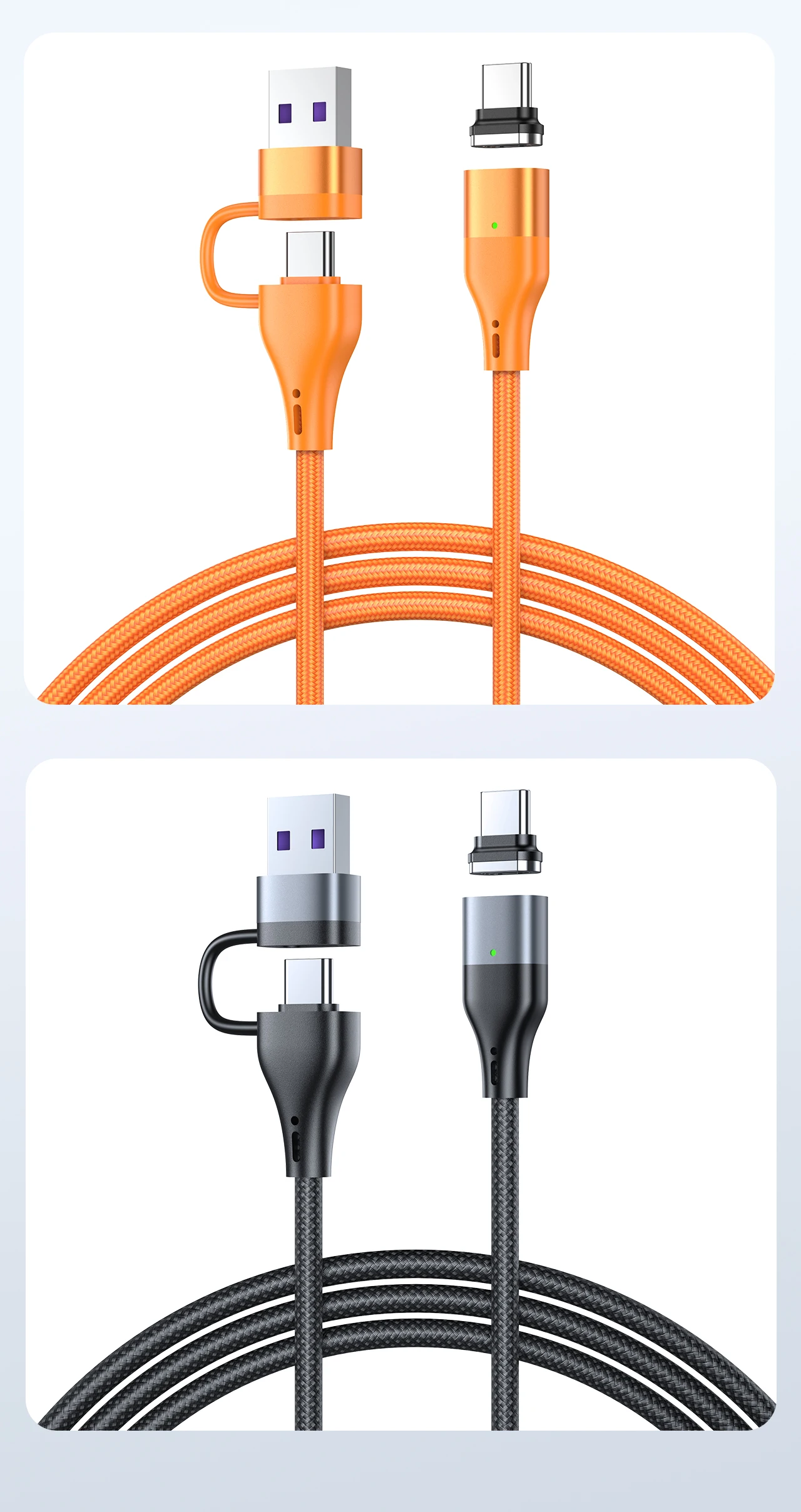 PD 240W USB-C Magnetisches Datenkabel USB Typ C Ladekabel 3-in-1 Schnellladegerät USB-C Kabel für iPhone 17 16 15 Huawei Datenkabel – Detail 13