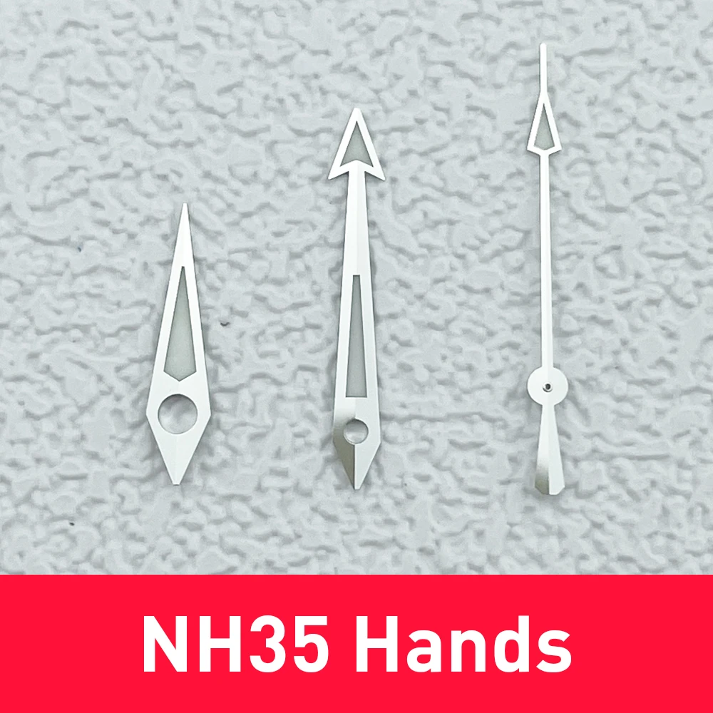 BGW9 Lume Серебряные стрелки для часов, стиль рельса для циферблата диаметром 31 мм, совместимые с NH35 NH36 NH38