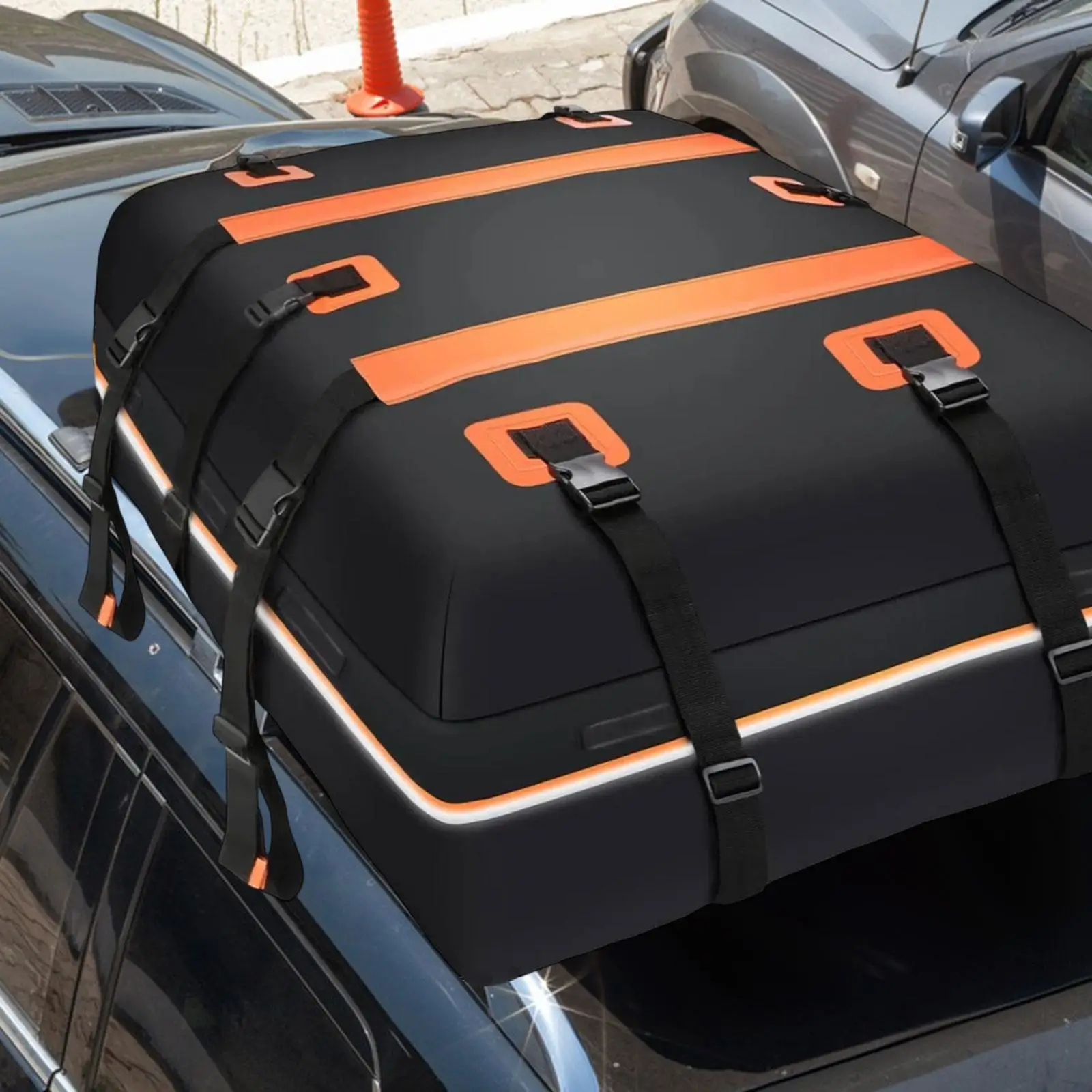Car Roof Bag Rooftop Cargo Carrier Practical Travel Accessories Heavy Duty for All Cars with and without Rack 20 Cubic Feet - Image 3