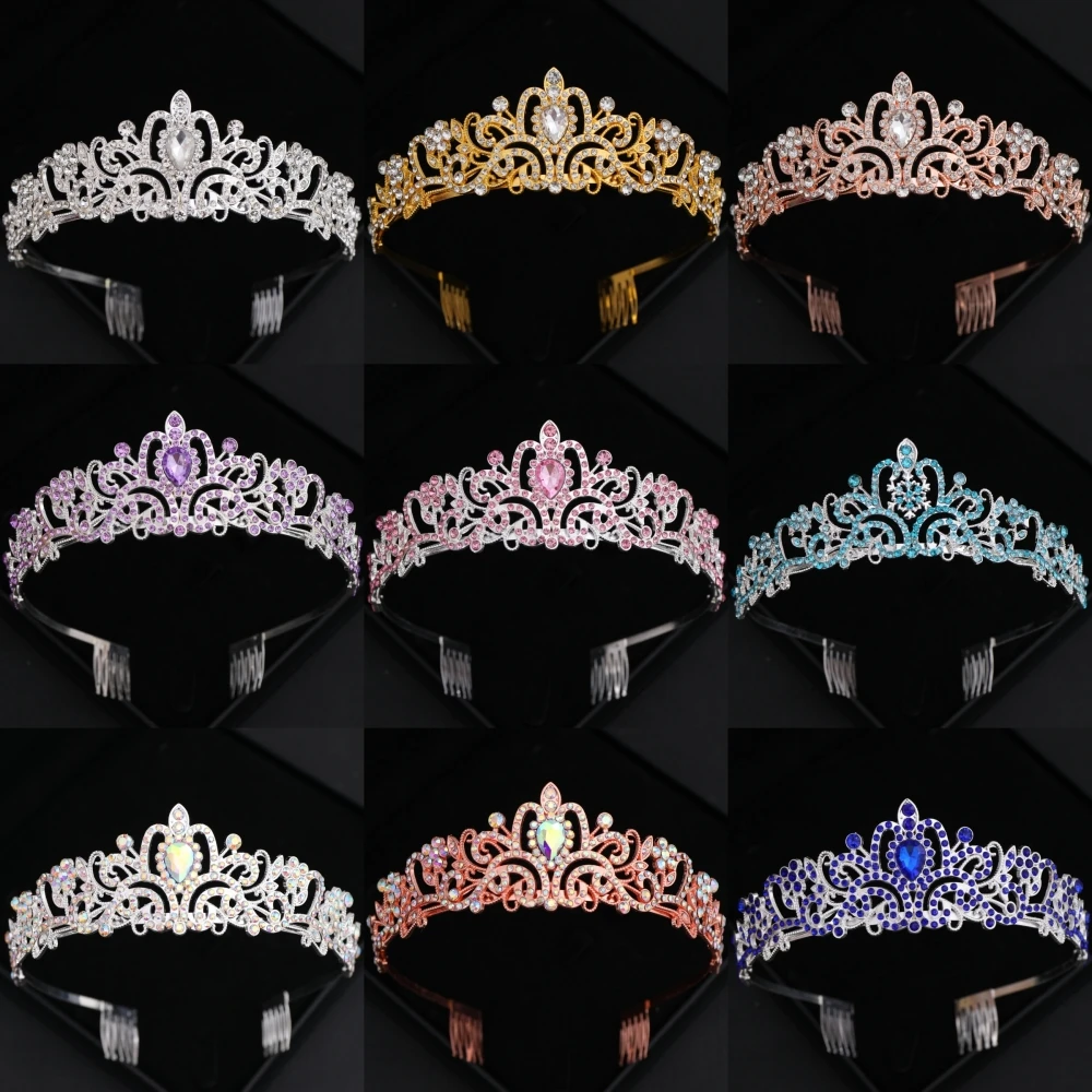 Crystal Bridal Tiaras And Crowns Rhinestone Prom Diadem Crown For Women Bridal Wedding Hair Accessories Jewelry Crown Tiara Gift