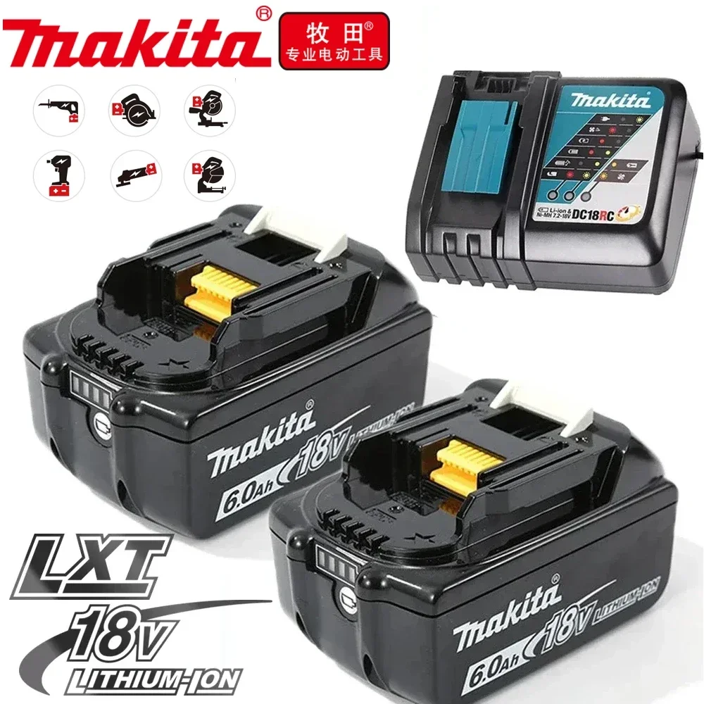 New Original BL1860 18V 6000mAh 6.0 Ah Rechargeable Battery With charger for Makita 18V Battery LXT BL1860B BL1860 BL1850 DHP482