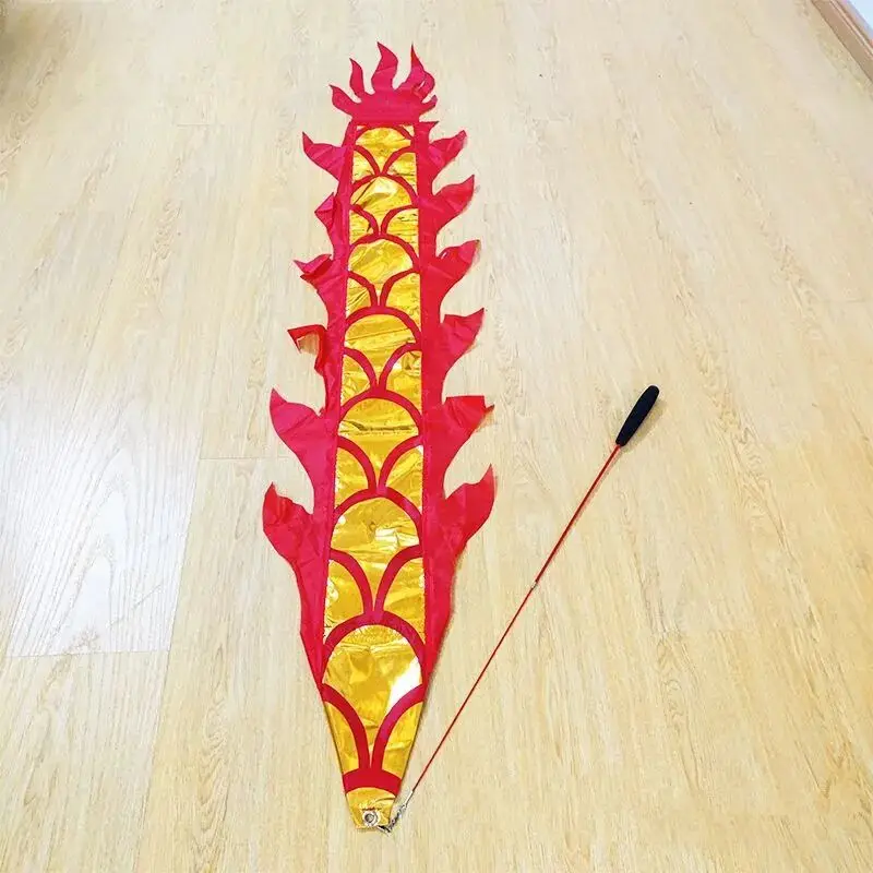 2 Meters Ribbon Dance Dragon With Rod Stick Gymnastics Props Fitness Dragon Campus Activity New Year Gift For Kids