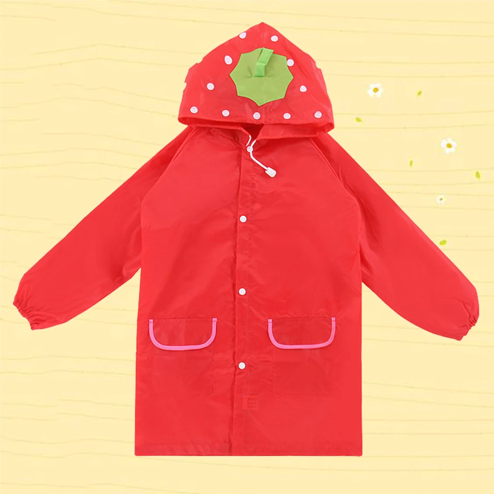 

s Rain Ponchos Animal Design Cartoon Raincoat Hood Waterproof Cover For Boys Girls Red Fits 80-130Cm Outdoor Camping