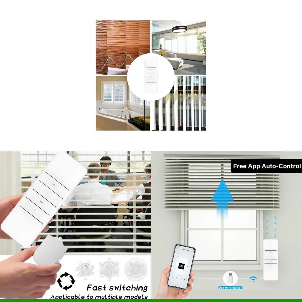 U55C Rechargeable WiFi Remote Controller For Motorized Blinds Quiet Motor Intelligent Home Compatibility Easy Installation