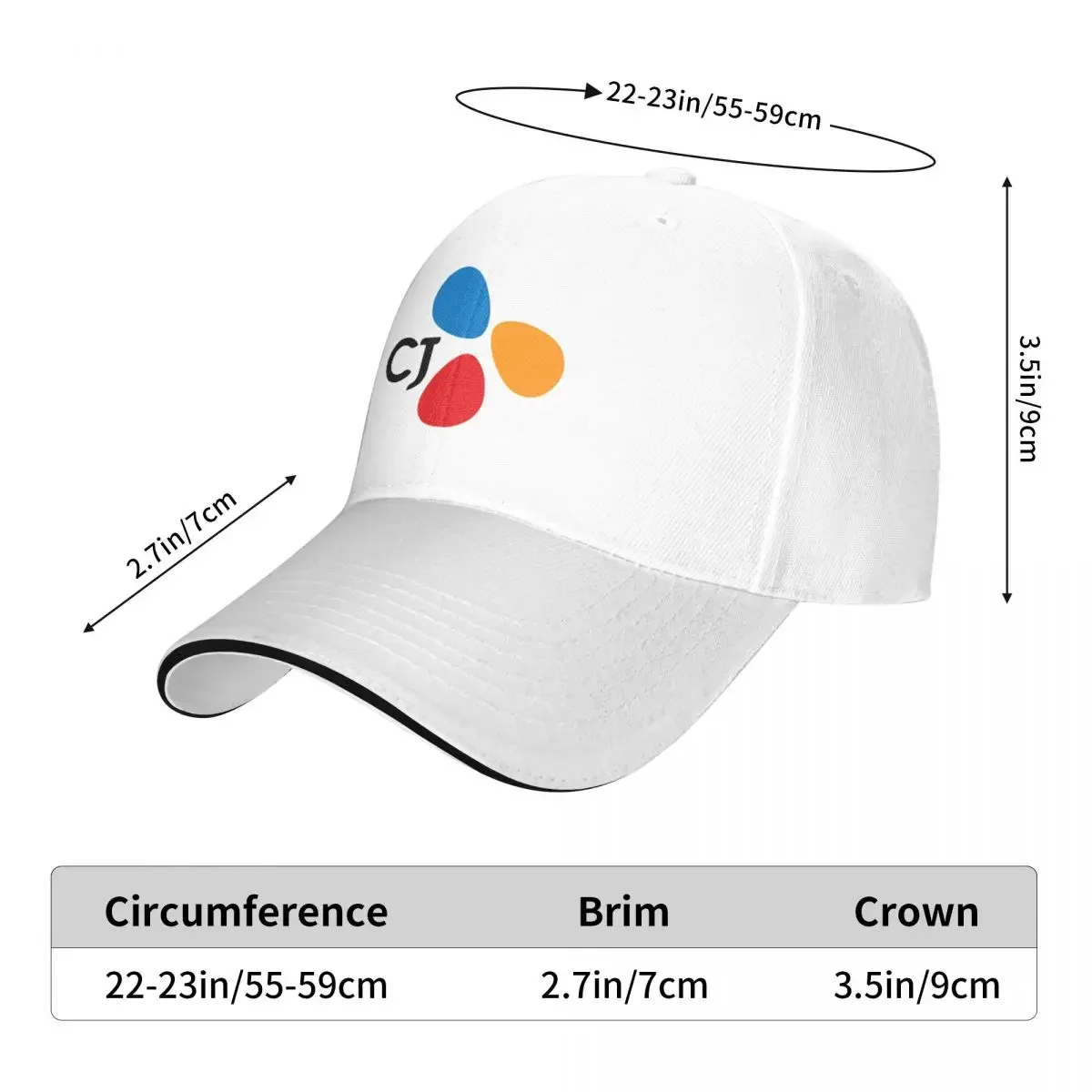 CJ Entertainment Logo Cap Fashion Casual Baseball Caps Adjustable Hat Summer Unisex Baseball Hats Customizable Polychromatic