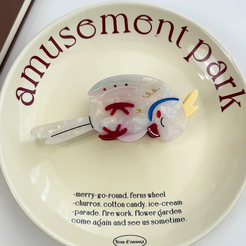 

Sweet Cute Cartoon Animal Shark Clip Creative Parrot Acetic Acid Hair Claw Headwear Korean Style Bird Hair Claw Daily