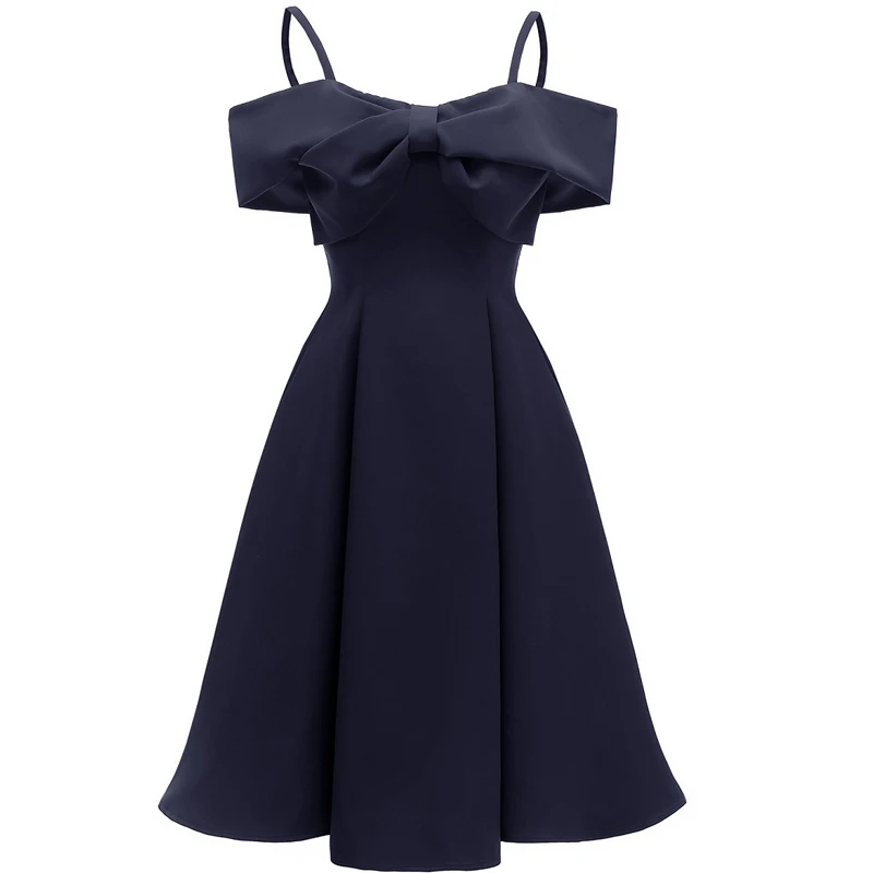 Elegante ragazza signora festa di nozze banchetto Sexy Ball Dress breve laurea abiti da damigella d'onore blu Navy rosso scuro abito nero