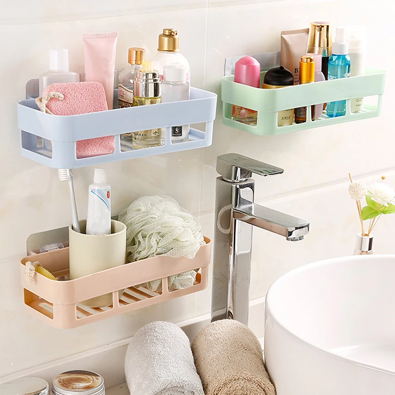 Estante de almacenamiento adhesivo, accesorios de baño, estante de ducha de esquina, cocina, estante de baño, decoración del hogar, gran oferta