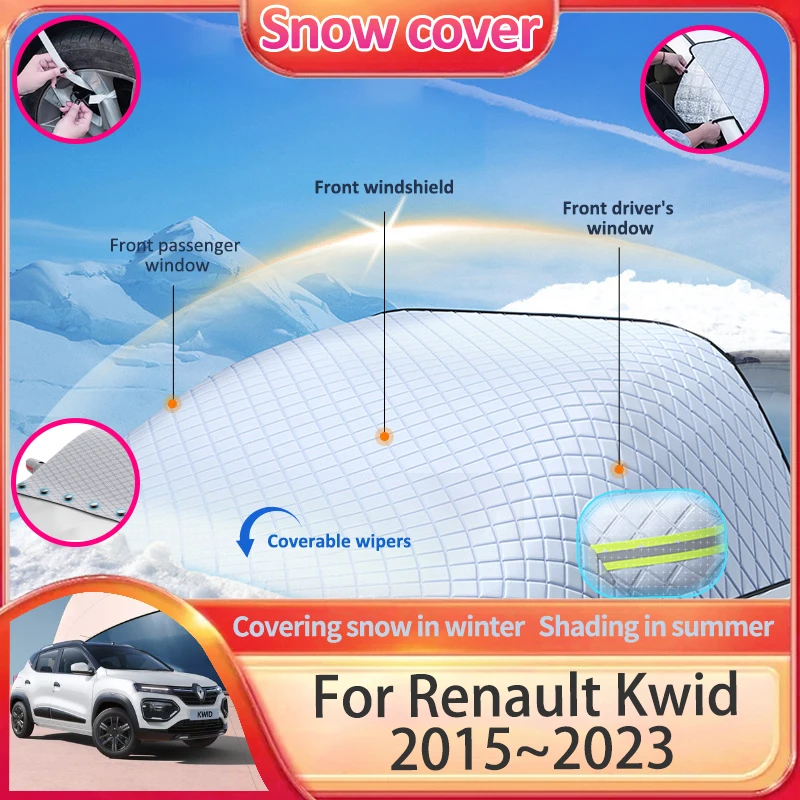 

Car Snow Shade For Renault Kwid E-Tech City K-ZE Dacia Spring Electric 2015~2023 Sunshade Winter Covers Protective Accessories