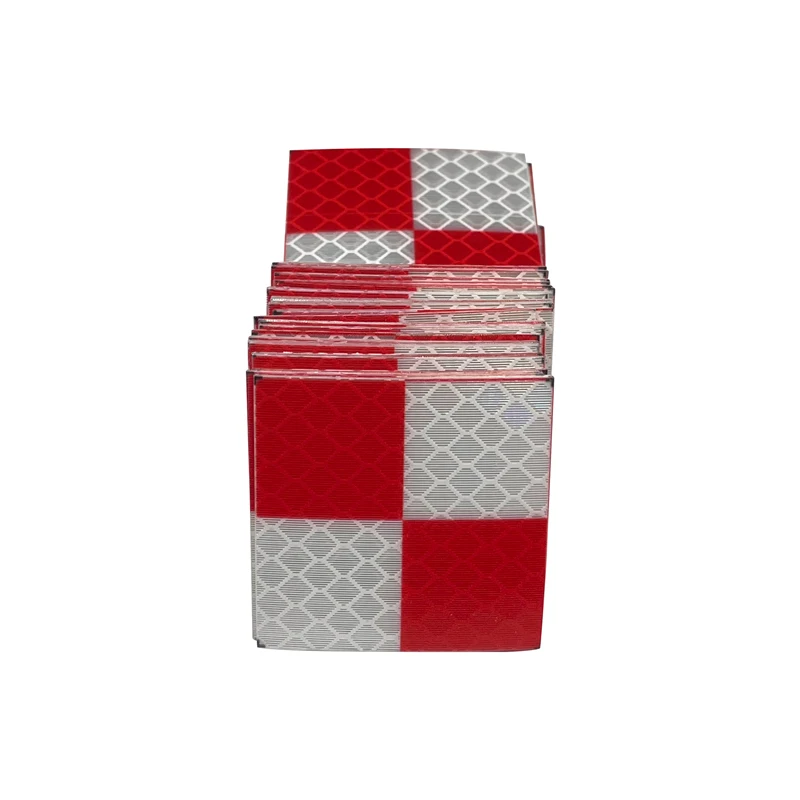 100PCS Red and White Grid Reflector Sheet For Total Station Survey Geography Reflective Sticker 20mm 30mm 40mm 50mm 60mm