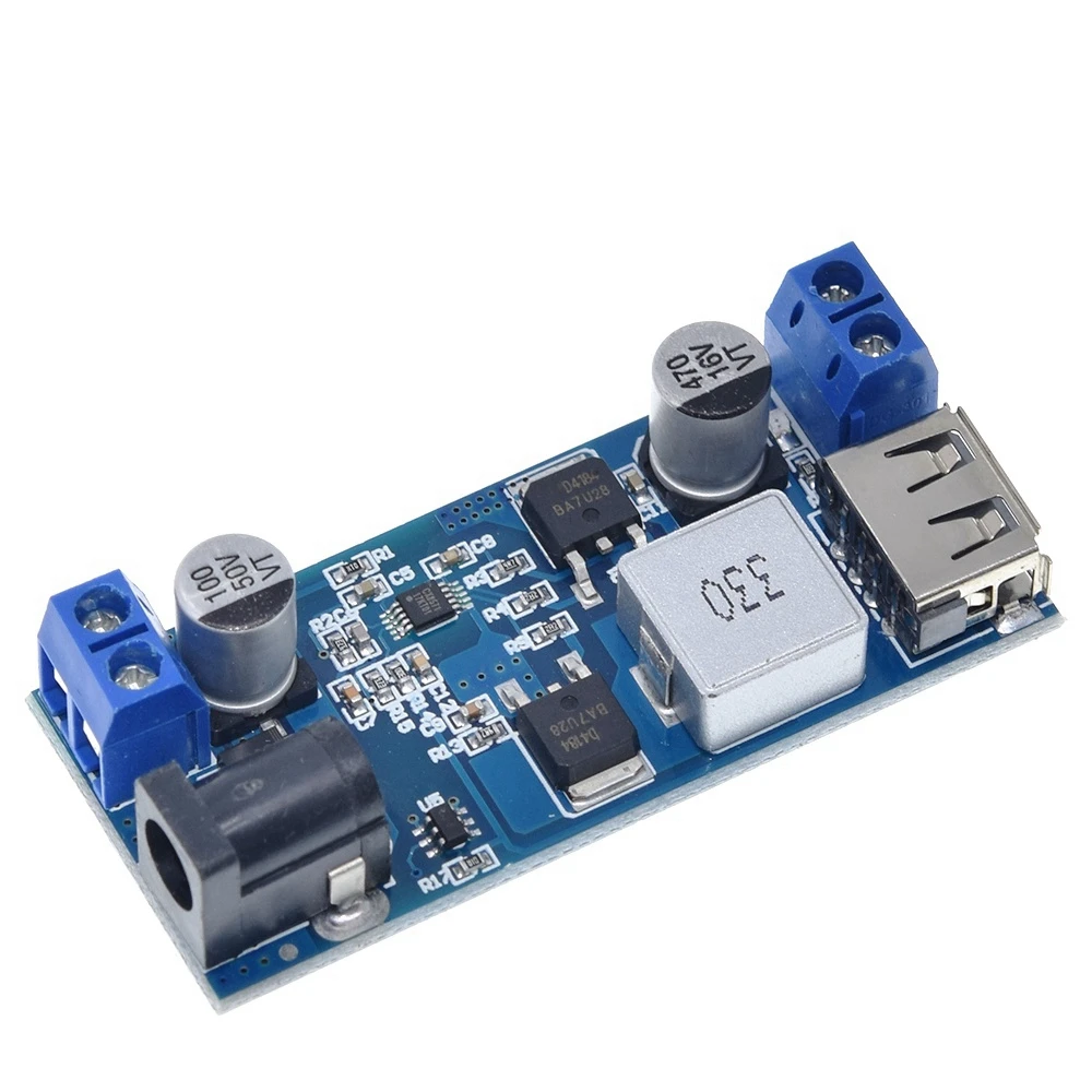 Replace LM2596S DC-DC 24V/12V To 5V 5A Step Down Power Supply Buck Converter Adjustable USB Step-down Charging Module For Phone