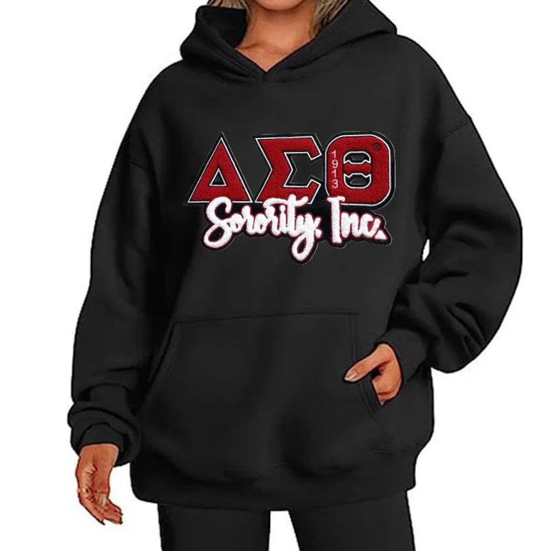 Chenille Greek Letter Iron on Patch for Hoodie, Exquisite Delta, SIgma Theta Sorority Inc