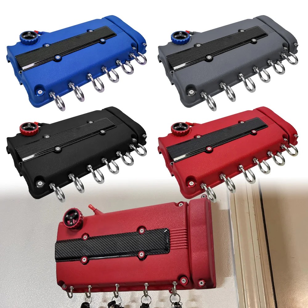 Universal 6 Hooks Aluminum Heavy‑Duty Wall Mount Engine Valve Cover Hanging Holder Wall Decor Display Bracket