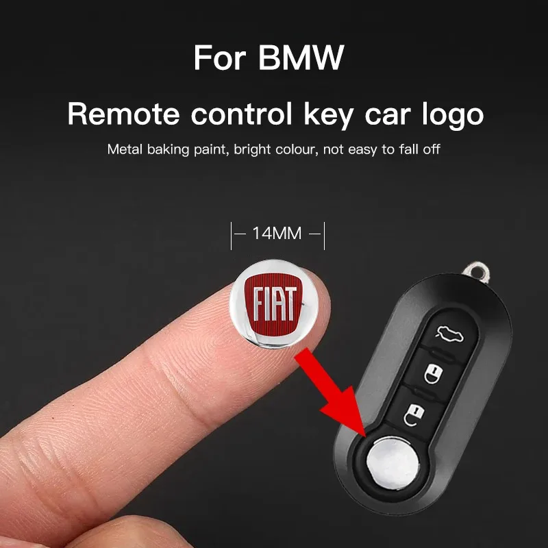 Metal Car Remote Key Stickers Fiat Specific Badge Paster For FIAT 500 Ducato Panda Grande Punto Tipo Abarth Pulse Strada 600
